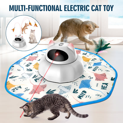 Cat Laser Toy, Automatic Interactive Indoor Toy, Rechargeable White