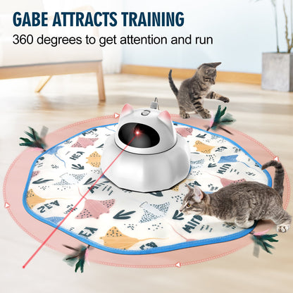 Cat Laser Toy, Automatic Interactive Indoor Toy, Rechargeable White