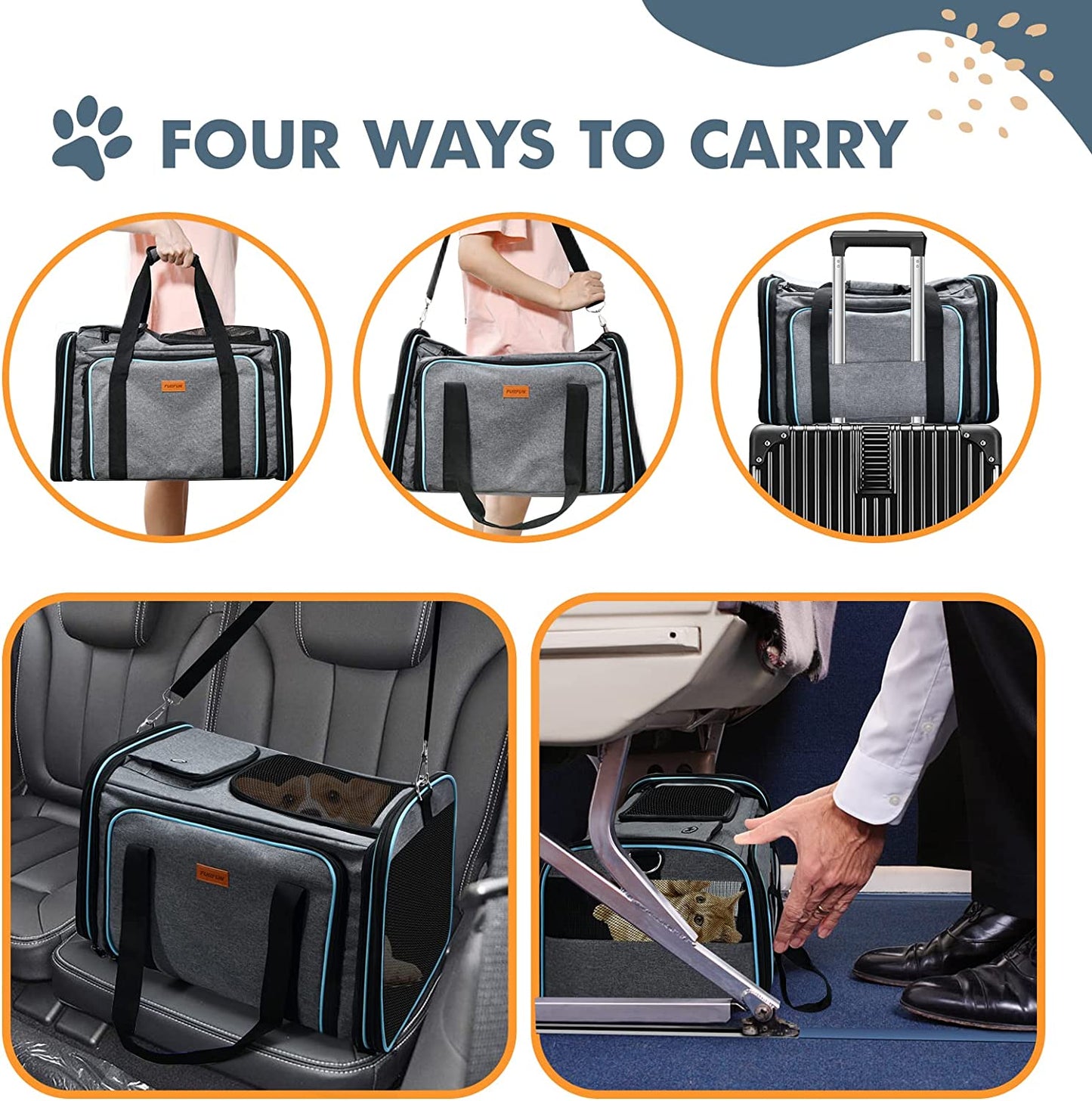 Breathable And Expandable Soft-sided Cat Carrier With Removable Fleece Pad  - Perfect For Traveling With Your Furry Friend - Temu